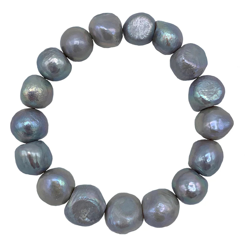 Bam Bam Stretch Pearl Bracelet | Gray