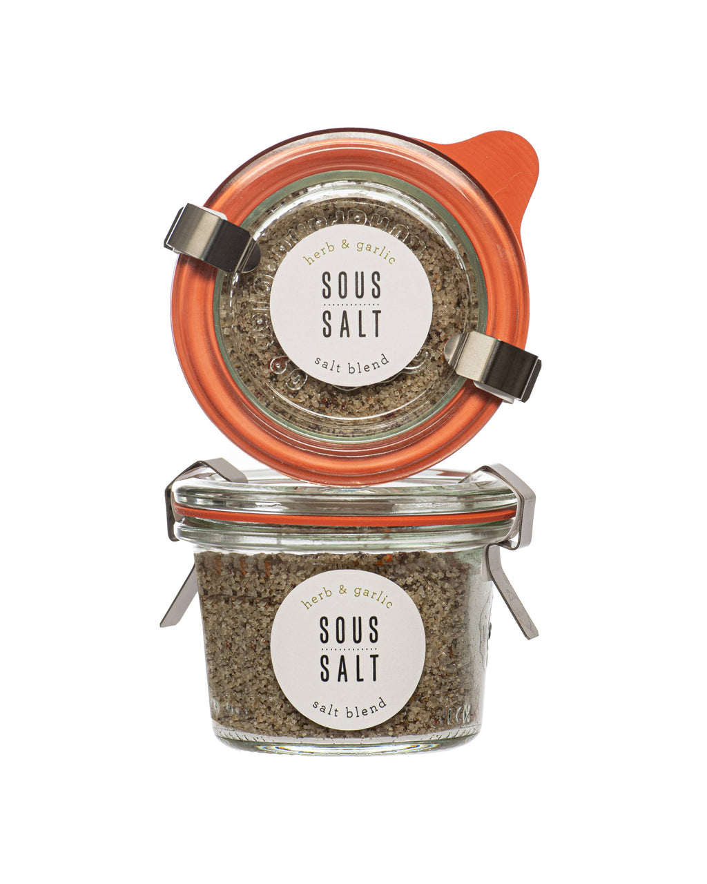 Sous Salt - Grey Salt Herb and Garlic Glass Jar: 4oz