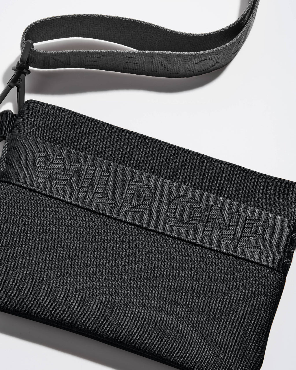 Wild One - Recycled Knit Eco Cross Body Treat Pouch: Black