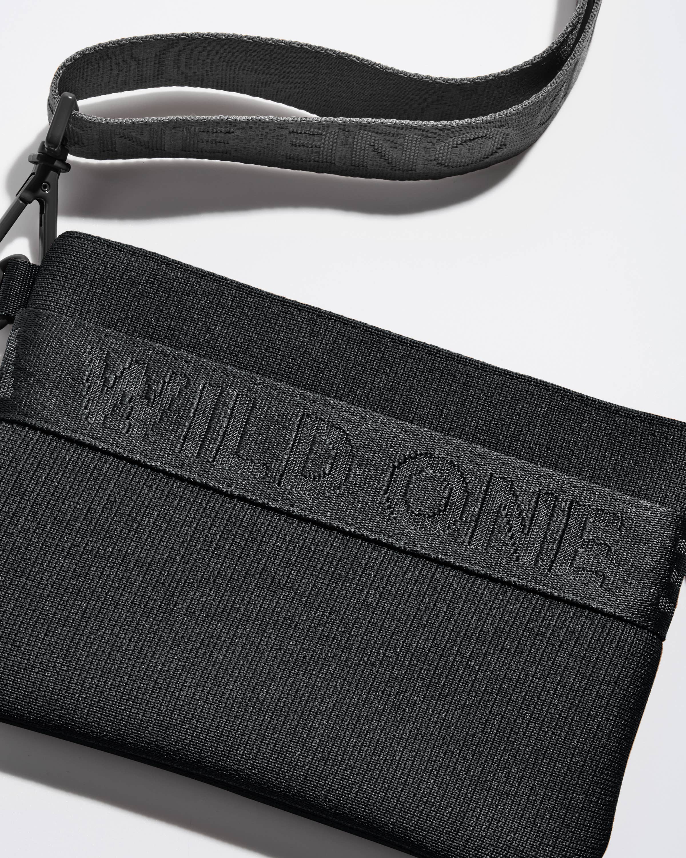 Wild One - Recycled Knit Eco Cross Body Treat Pouch: Black