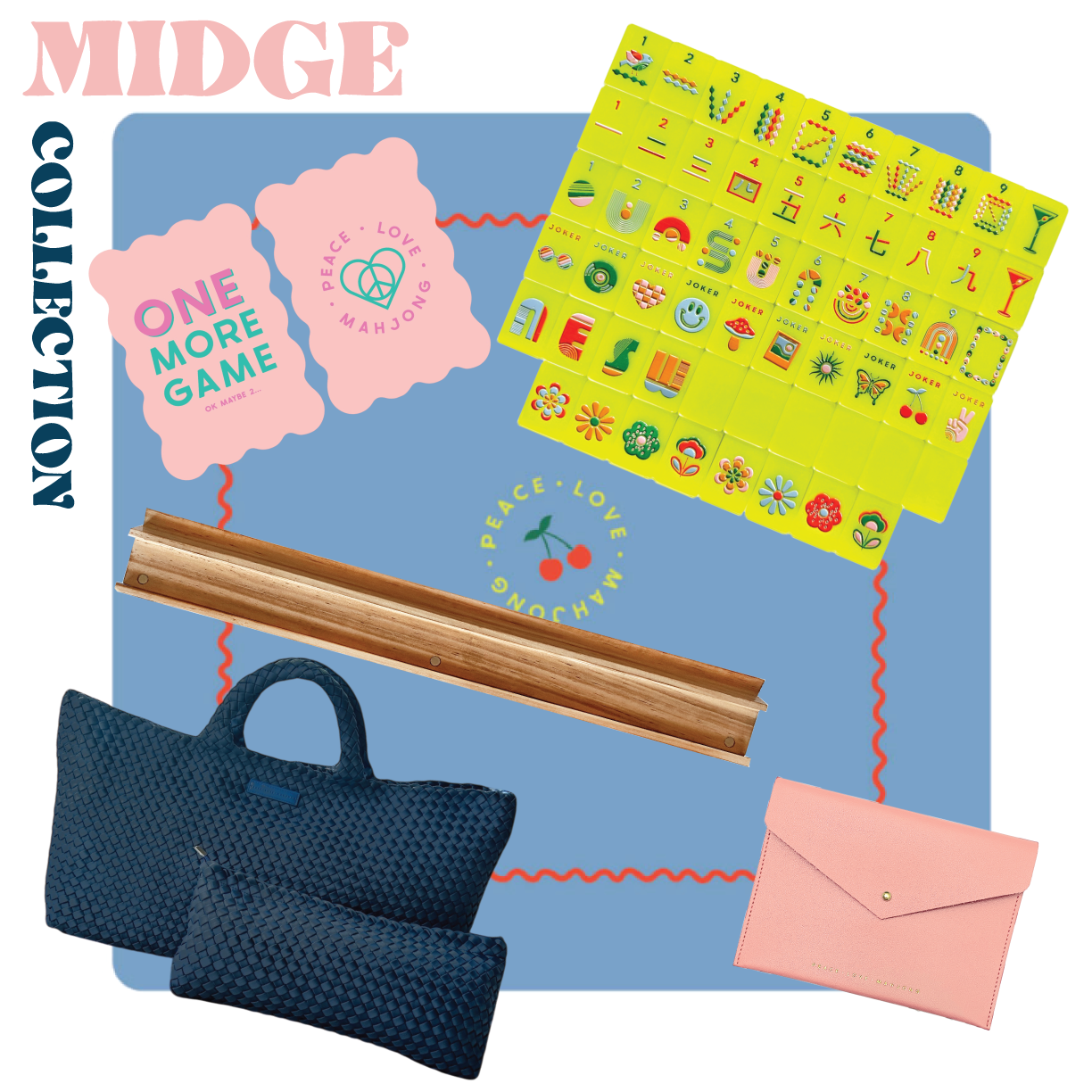 Peace Love Mahjong - Mod Tiles  | Chartreuse
