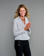 Claridge + King - The Crop Shirt in Blue Sky Stripe Seersucker: L