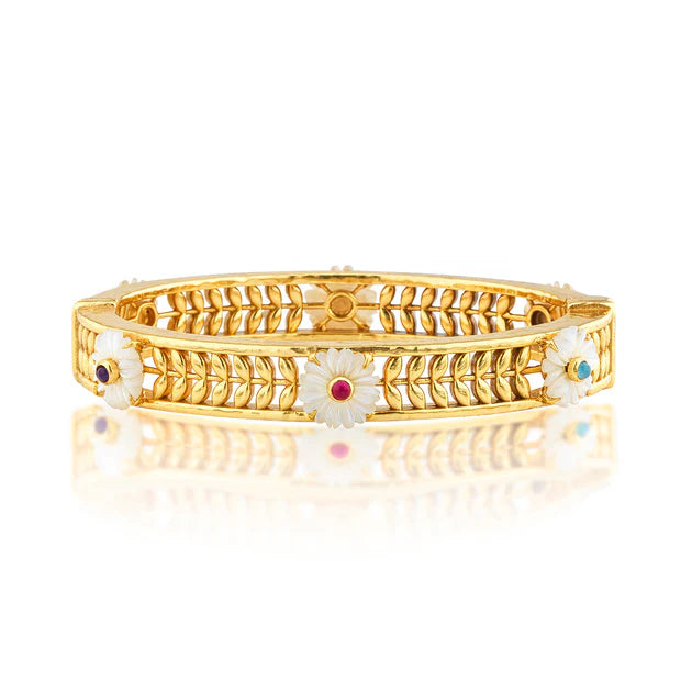 Capucine De Wulf Villandry Fleur Vine Hinged Bangle - Multi