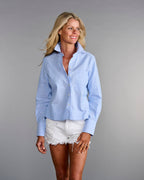 Claridge + King - The Crop in Light Blue Oxford: L