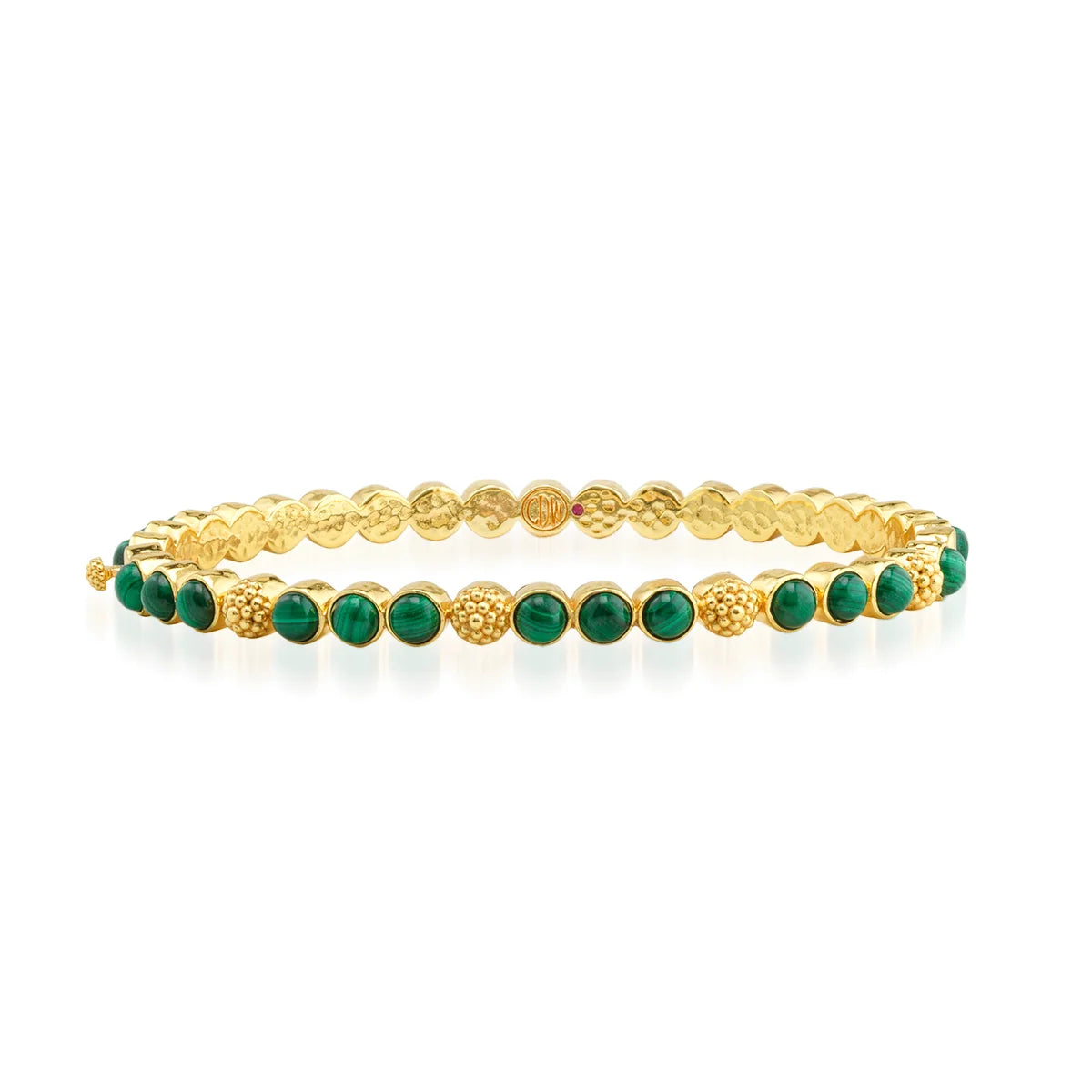 Capucine De Wulf Berry Gem Petite Hinged Bangle - Malachite *