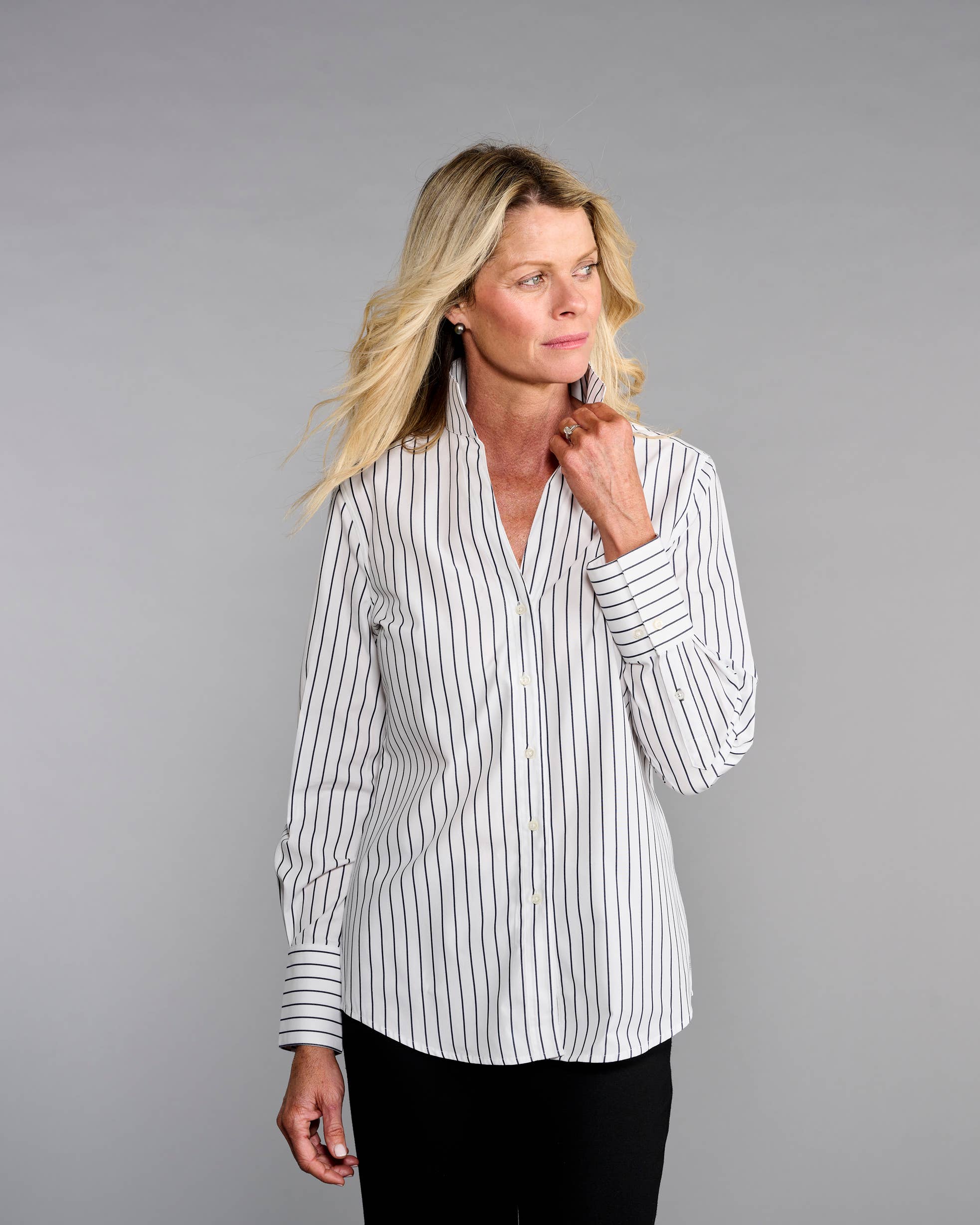Claridge + King - The League in Black + White Stripe: S