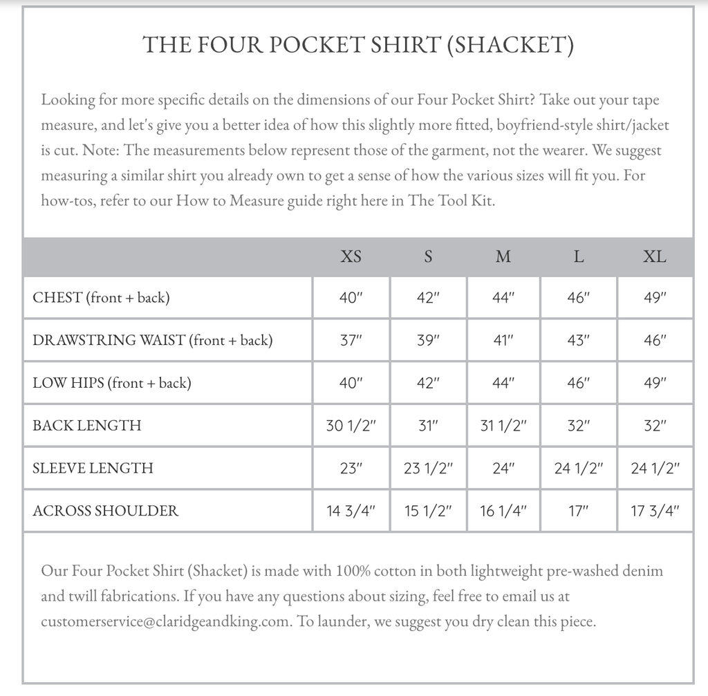 Claridge + King - The Four Pocket Jacket in Stone
