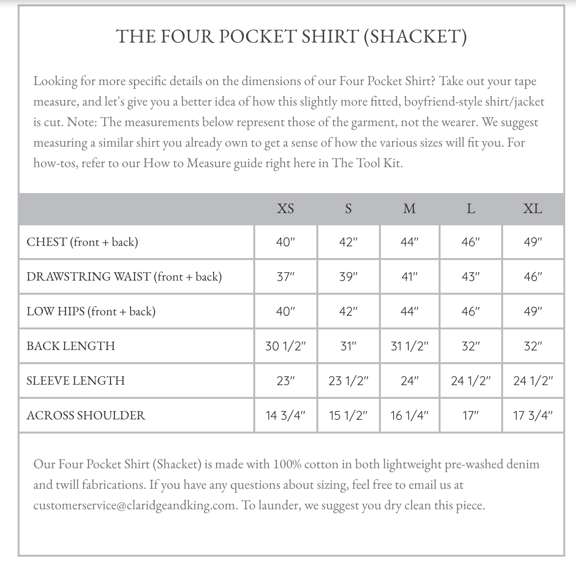 Claridge + King - The Four Pocket Jacket in Stone