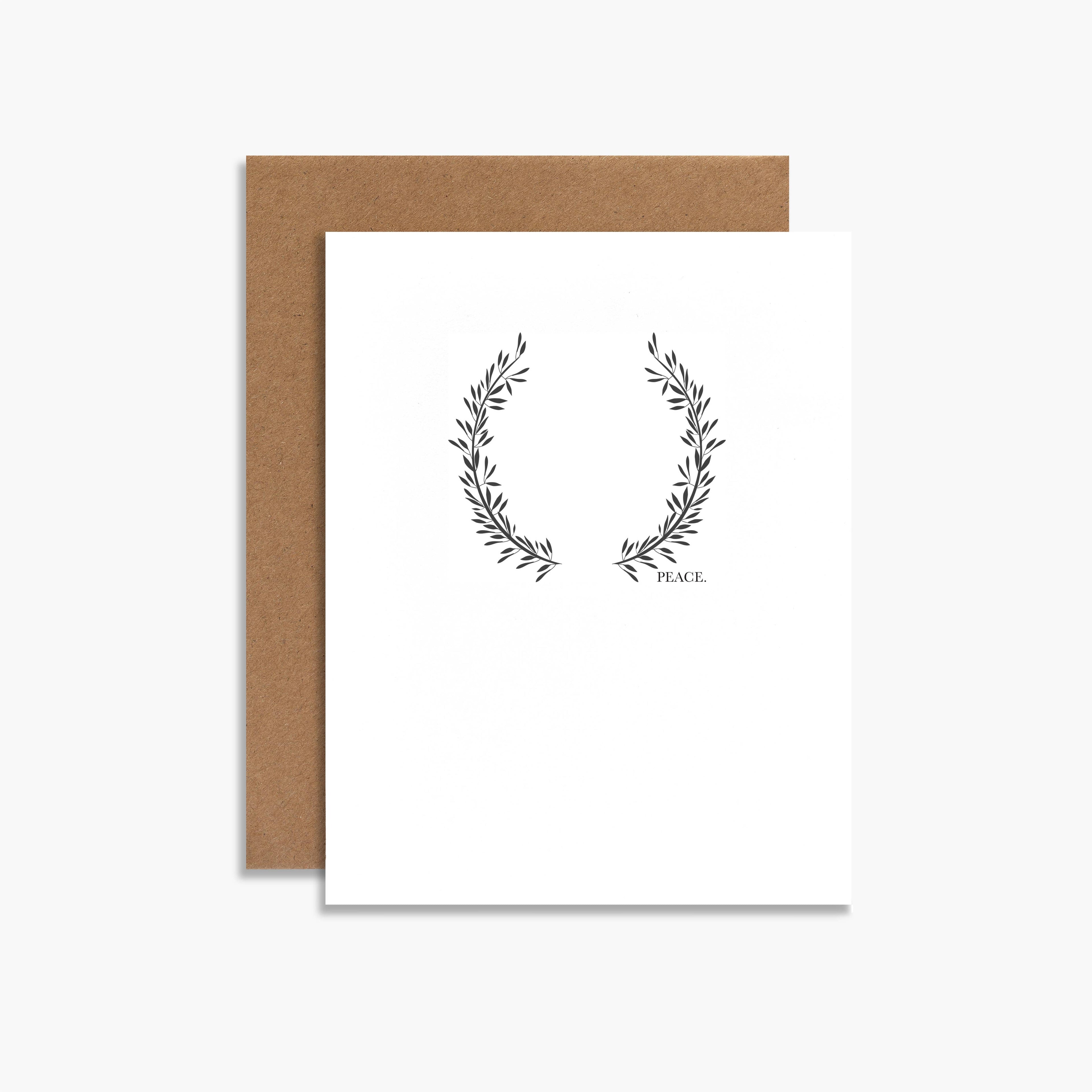 Souvenir Stationery - Olive Branch Peace Letterpress Holiday - Greeting Card