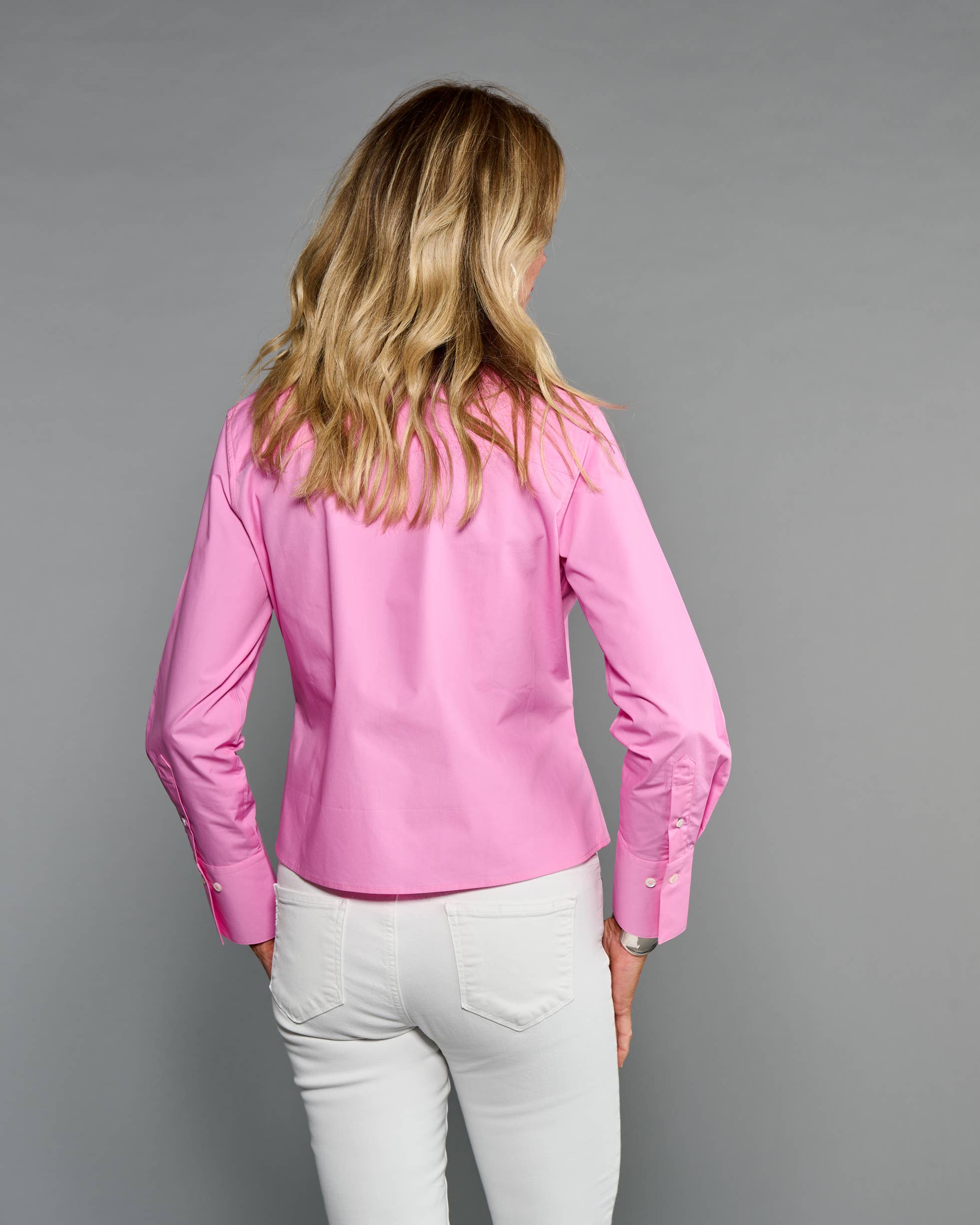 Claridge + King - The Crop Shirt in Lipstick Pink: M