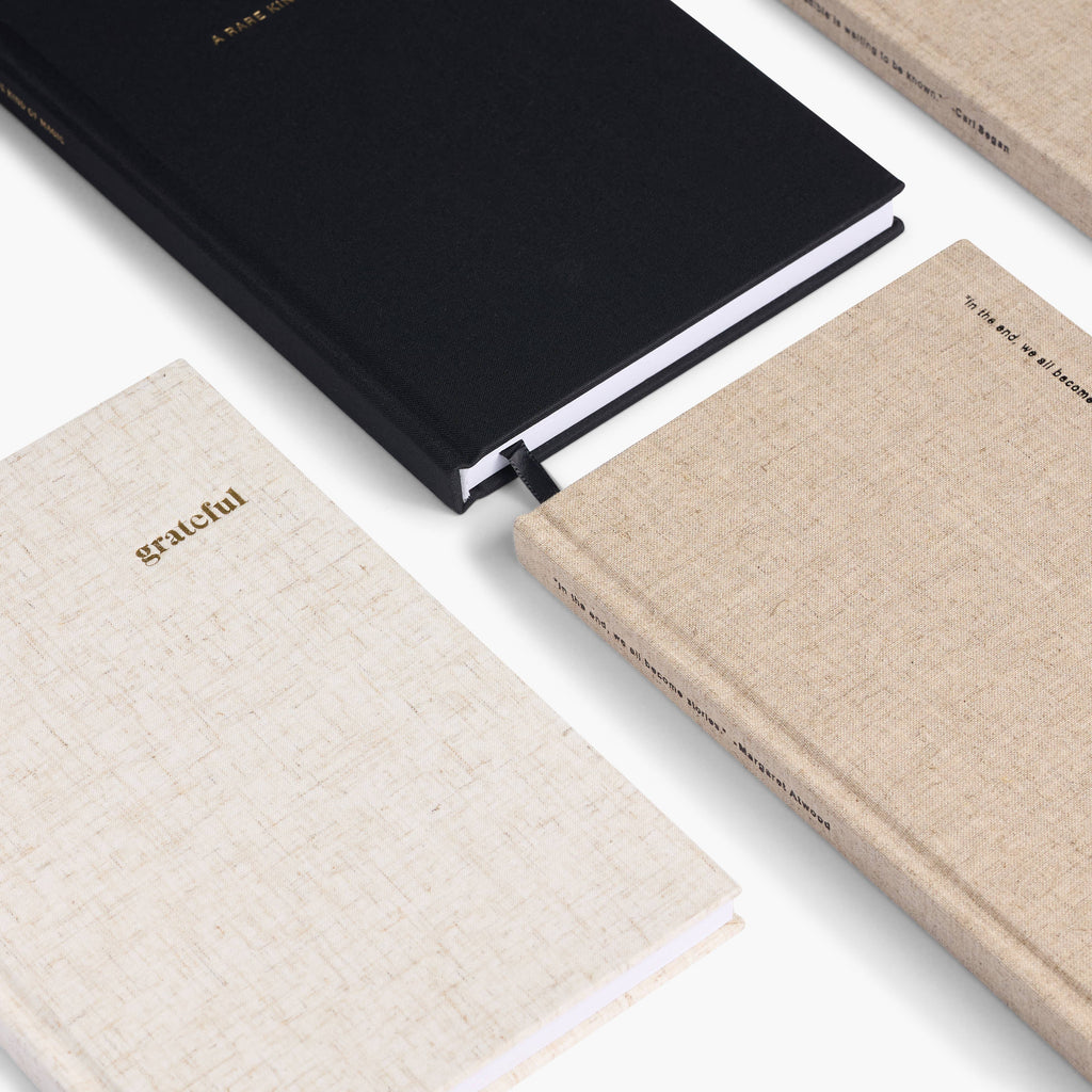 Souvenir Stationery - Daydreams Black - Linen Notebook | Lined Journal