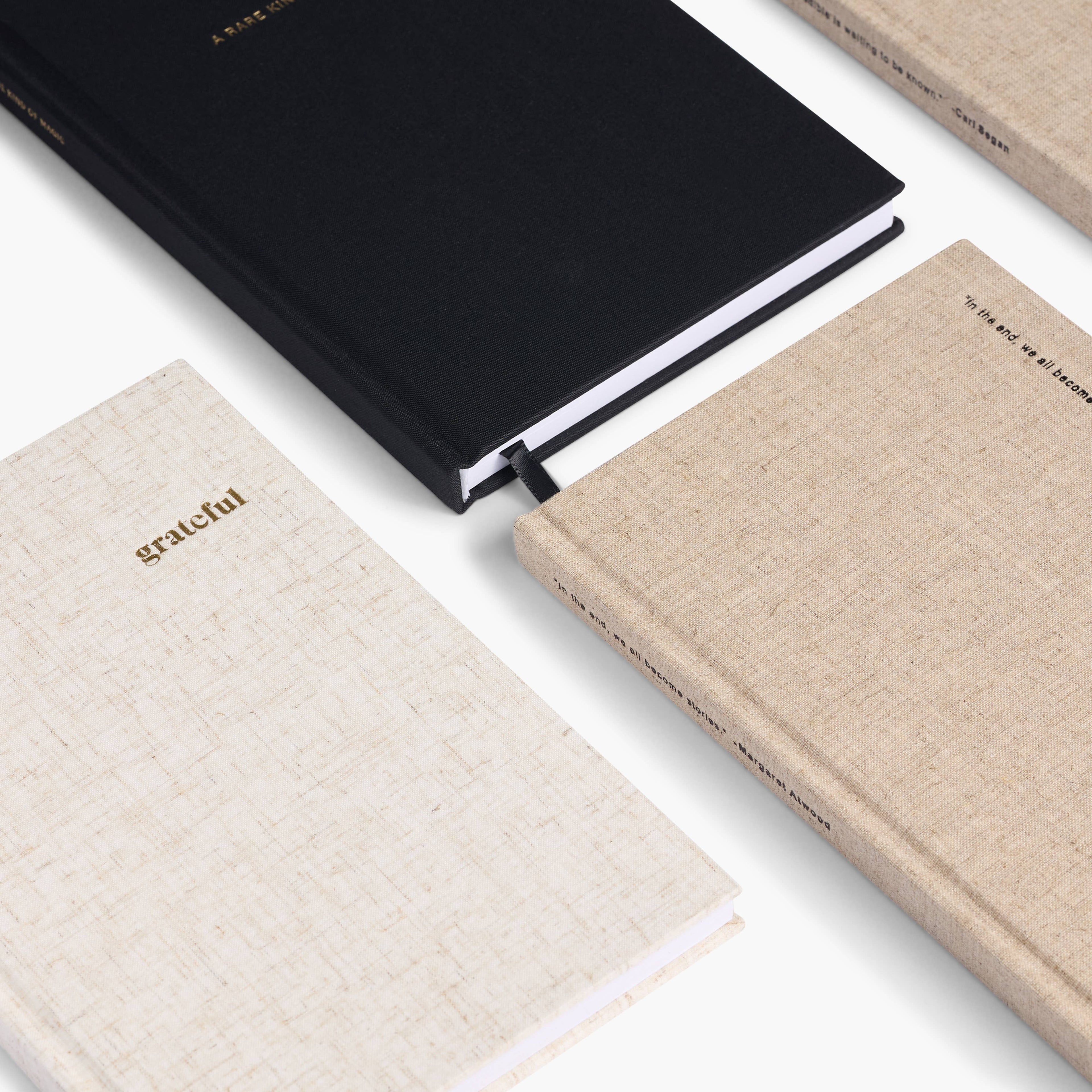 Souvenir Stationery - Daydreams Black - Linen Notebook | Lined Journal