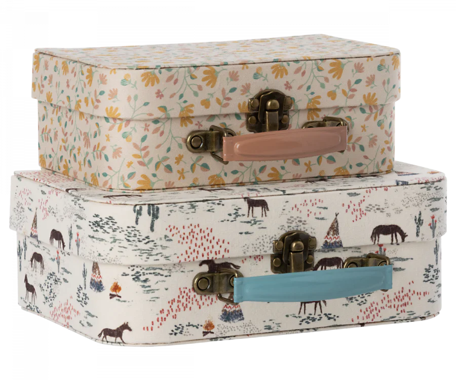 Maileg Suitcases with Fabric - 2pc set (new)