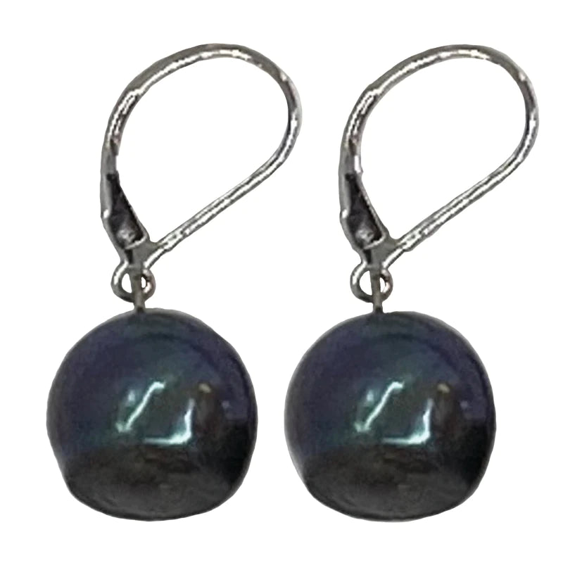 Black Bam Bam Dangle Earring on Silver