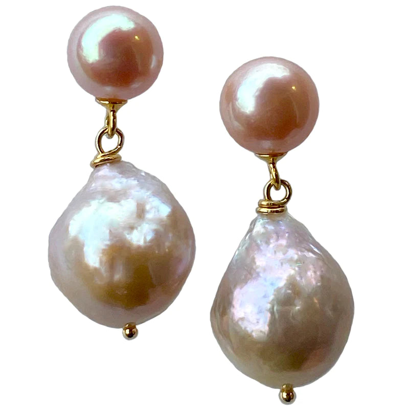 The Kate Earring Pink + Gold