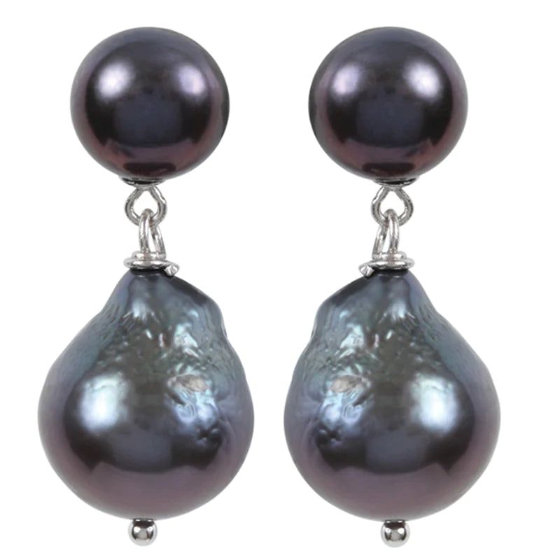 The Kate Earring Black on Silver