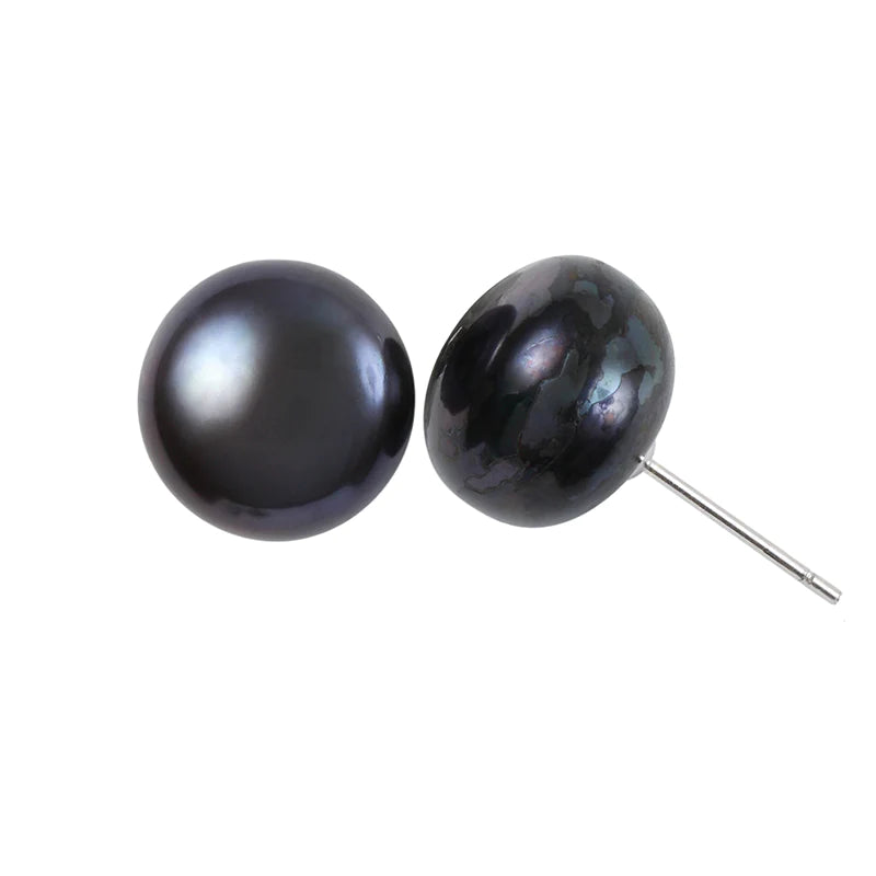 Black Freshwater Stud Earring 10MM