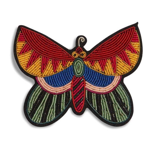 Macon & Lesquoy - Hand embroidered brooch - Butterfly
