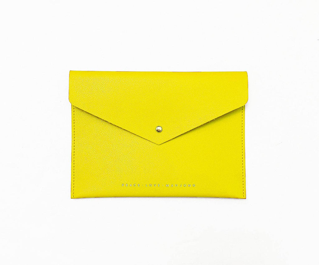 Peace Love Mahjong - Card Clutch: Large | Dusty Rose