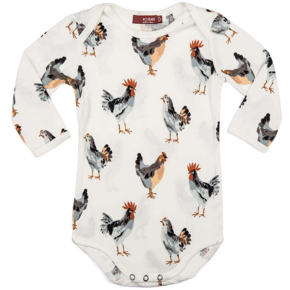 Milkbarn Cotton Long Sleeve One Piece | Chicken