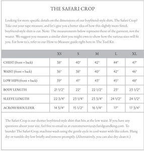 Claridge + King - The Safari in Stone Twill: S