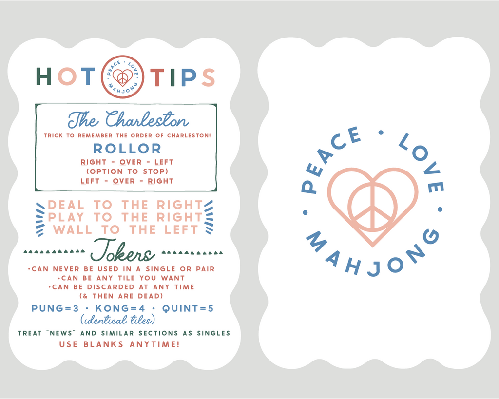 Peace Love Mahjong - Mahjong Tile Shufflers + Hot Tips/Set of Two: White