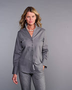 Claridge + King - The League Shirt in Gray Pinstripe