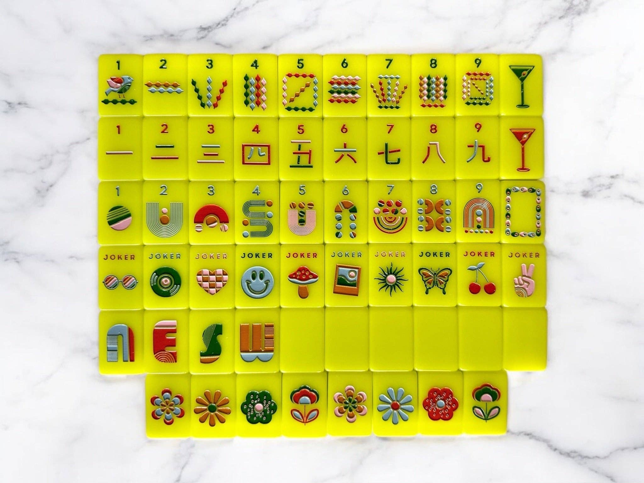 Peace Love Mahjong - Mod Tiles  | Chartreuse