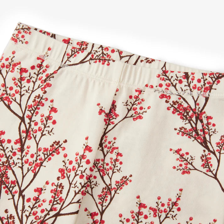 Milkbarn Cotton Stretch two-piece Pajama Set | Winterberry