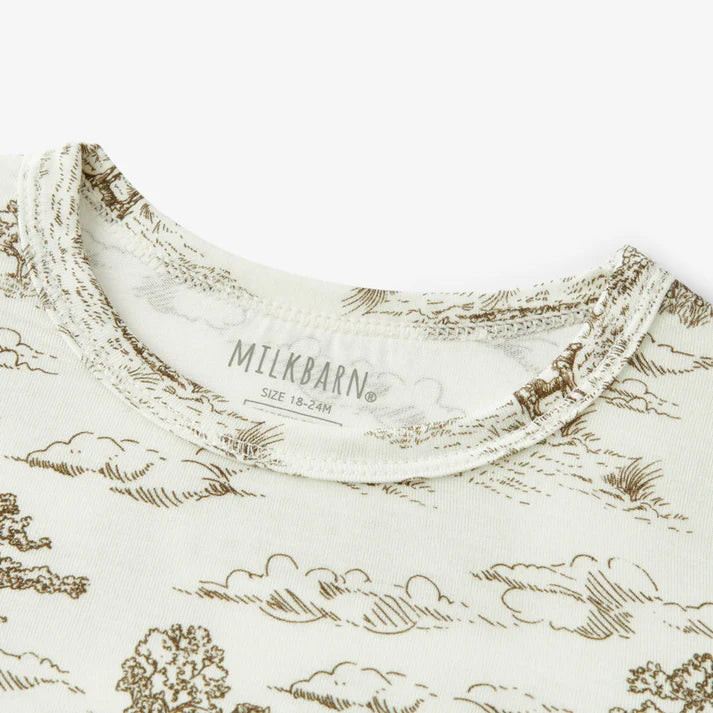 Milkbarn Luxe Stretch Long Sleeve Two-Piece Pajama Set | Country Toile