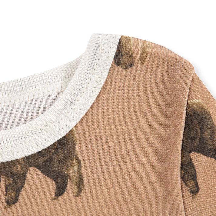 Milkbarn Organic Cotton Zipper Pajama | Alpaca
