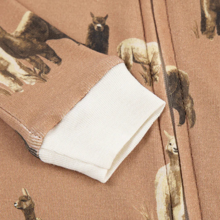 Milkbarn Organic Cotton Zipper Pajama | Alpaca