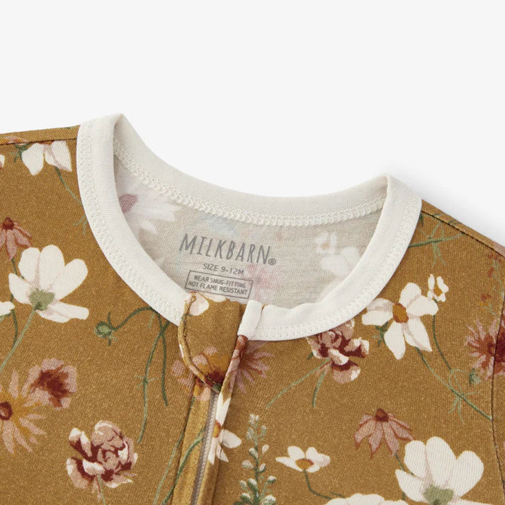 Milkbarn Luxe Stretch Zipper Pajama | Wildflower