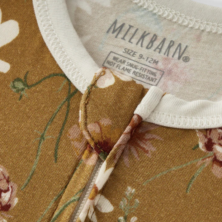 Milkbarn Luxe Stretch Zipper Pajama | Wildflower