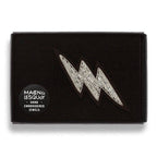 Macon & Lesquoy - Hand embroidered brooch - Small Silver Lightning