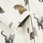 Milkbarn Cotton Zipper Footed Romper | Cat