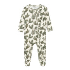 Milkbarn Organic Cotton Zipper Footed Romper | Pine