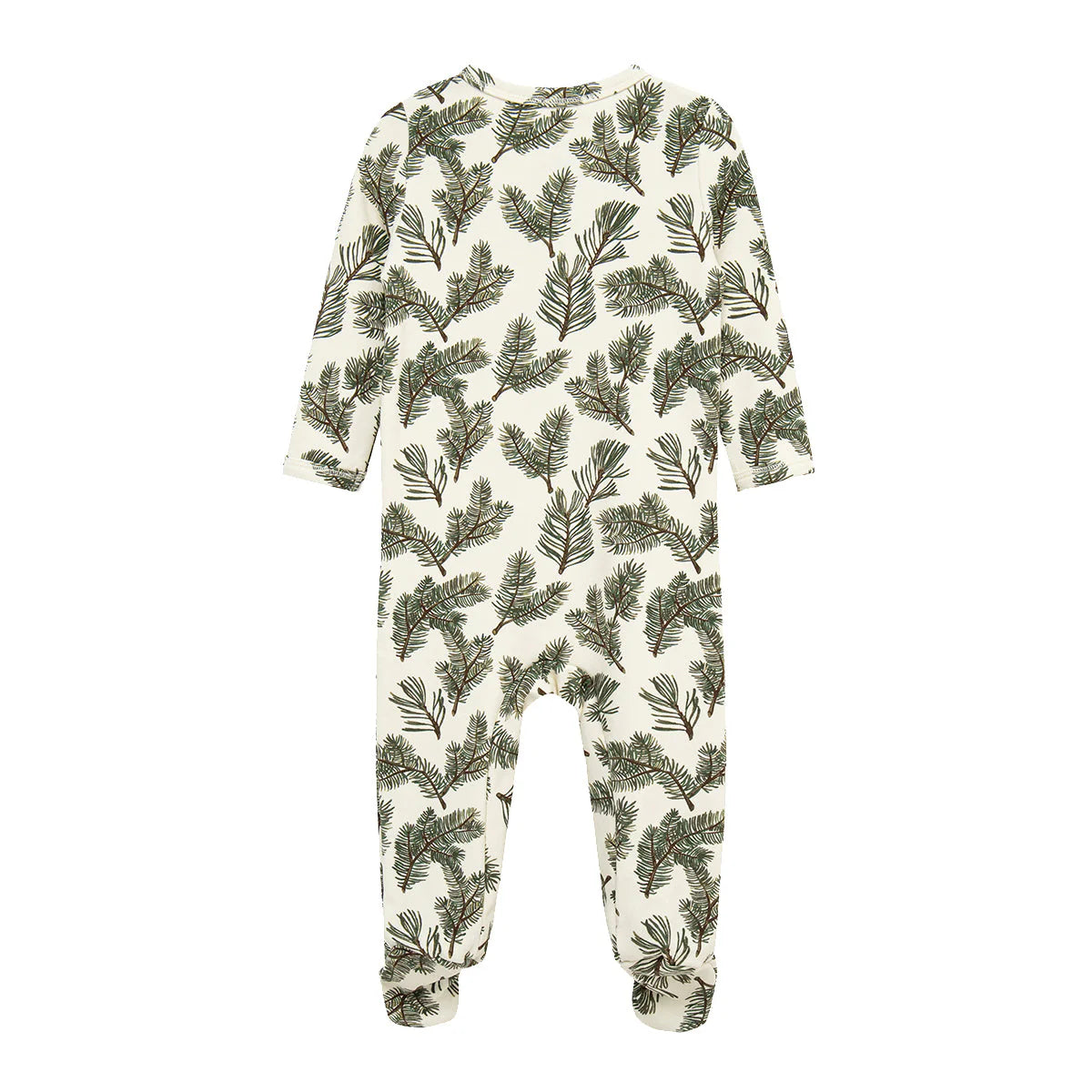 Milkbarn Organic Cotton Zipper Footed Romper | Pine