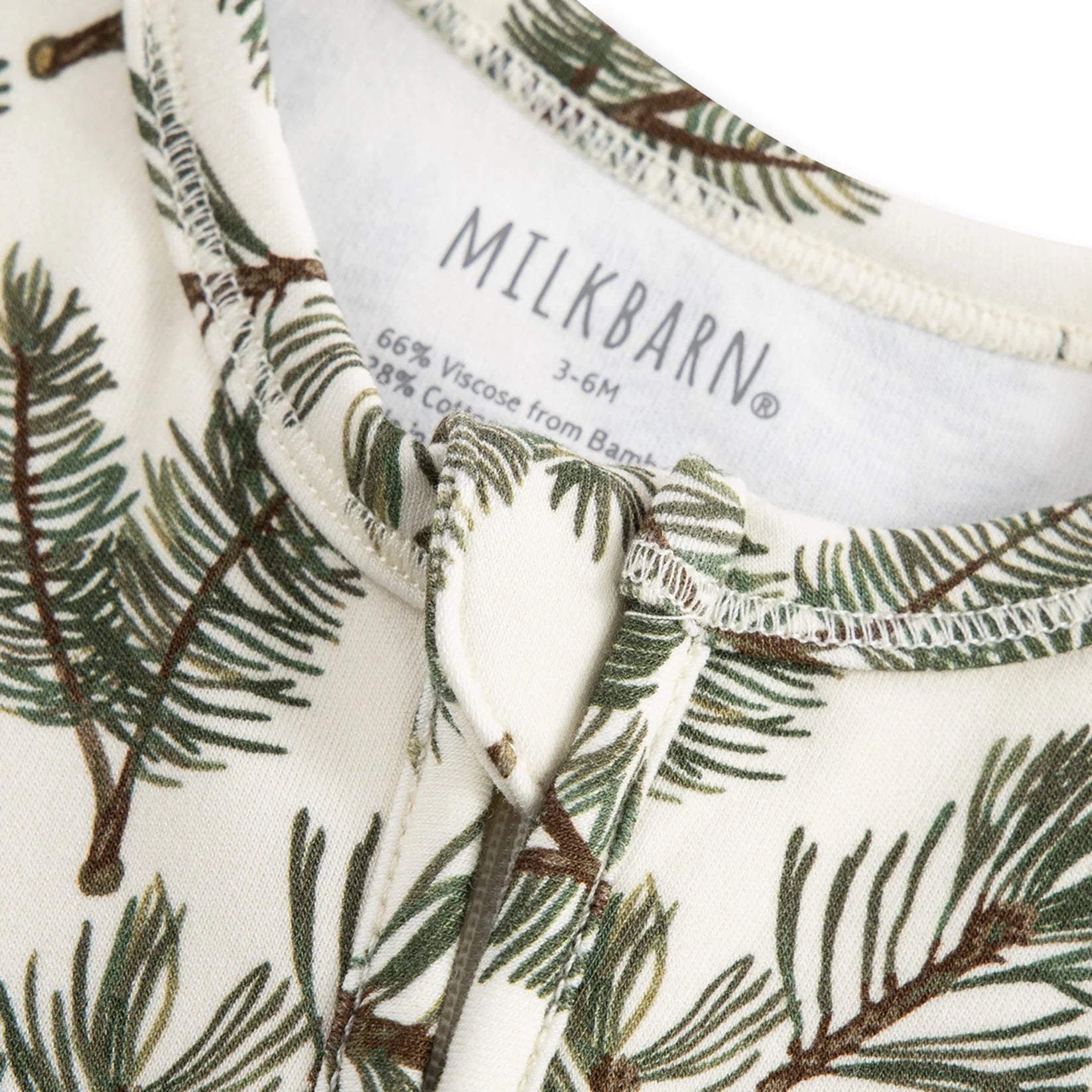 Milkbarn Organic Cotton Zipper Footed Romper | Pine
