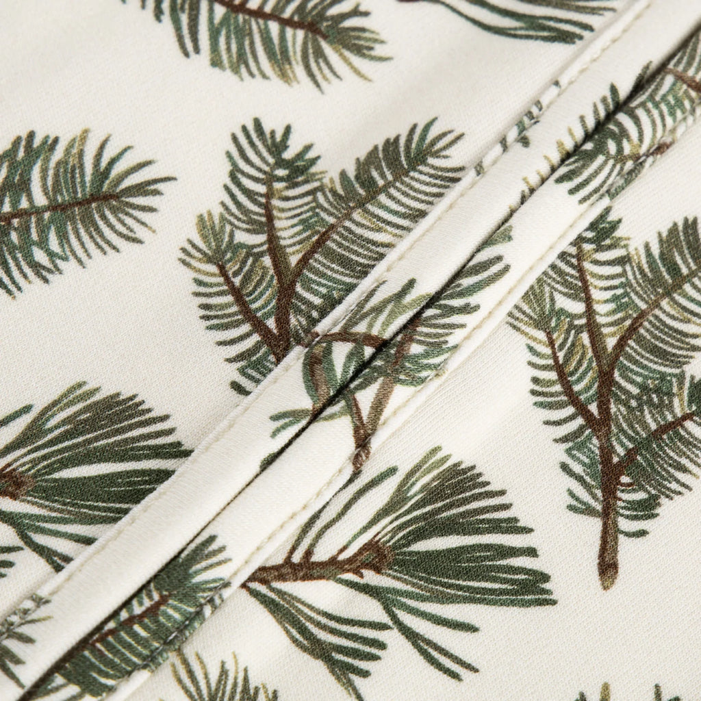 Milkbarn Organic Cotton Zipper Footed Romper | Pine