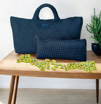 Peace Love Mahjong - Woven Mahjong Carryall | Fawn