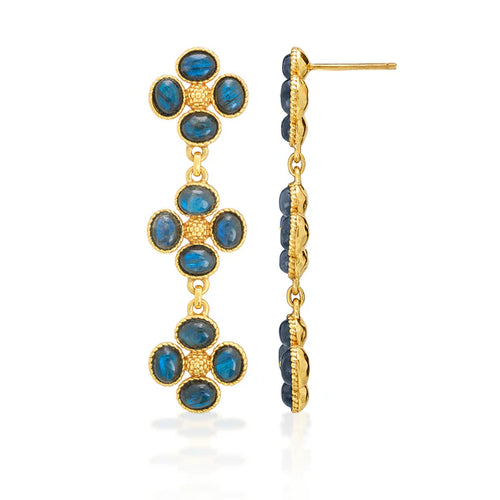 Capucine De Wulf Berry Clover Linear Earrings - Blue Labradorite
