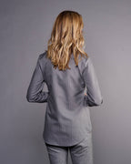 Claridge + King - The League Shirt in Gray Pinstripe