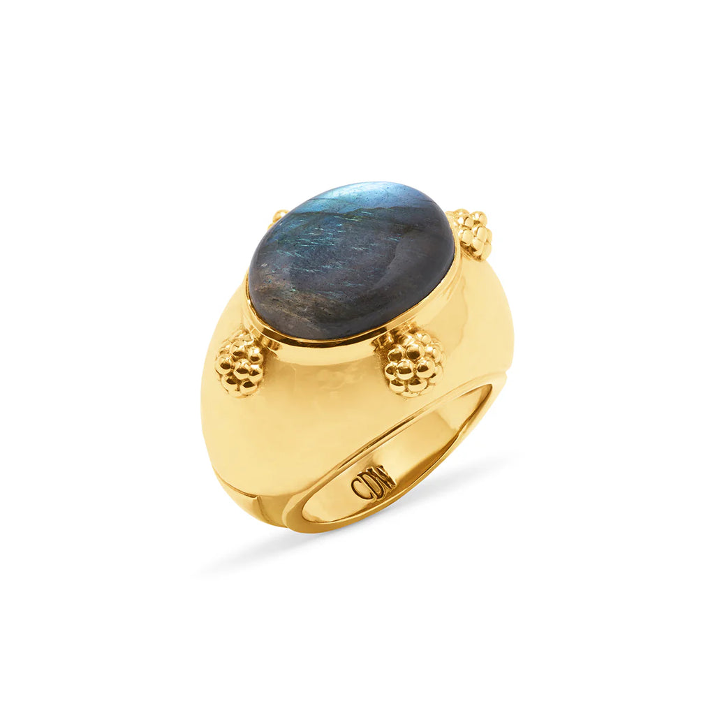 Capucine De Wulf Cleopatra Oval Ring - Gold/Blue Labradorite