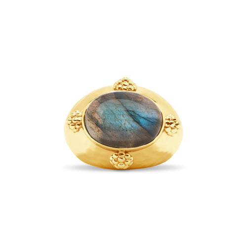 Capucine De Wulf Cleopatra Oval Ring - Gold/Blue Labradorite