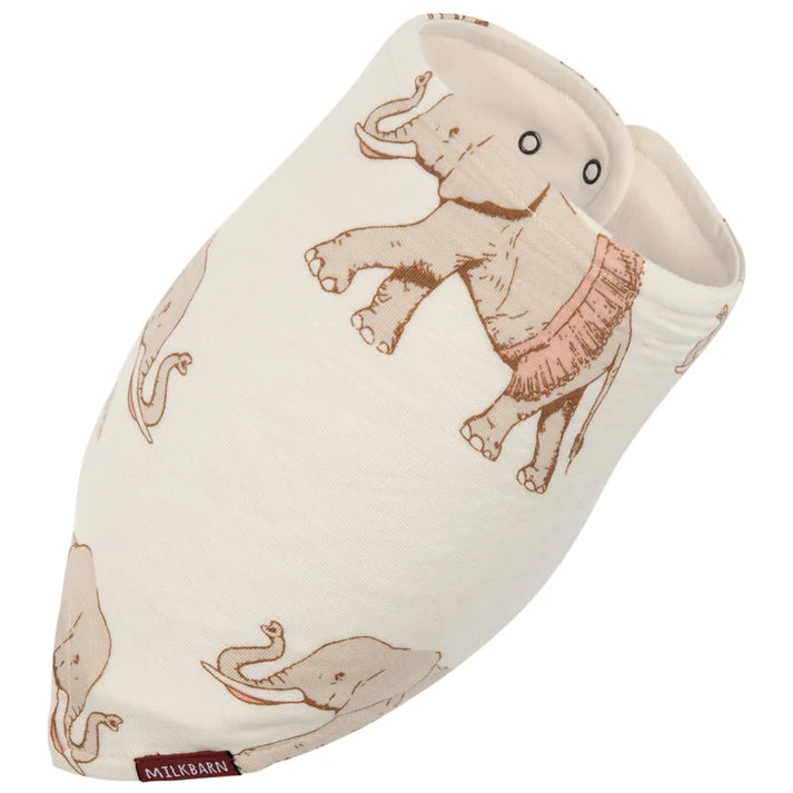 Milkbarn Bamboo Three-Layer Kerchief Bib | Tutu Elephant