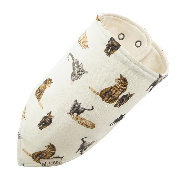 Milkbarn Cotton Stretch Kerchief Bib | Cat