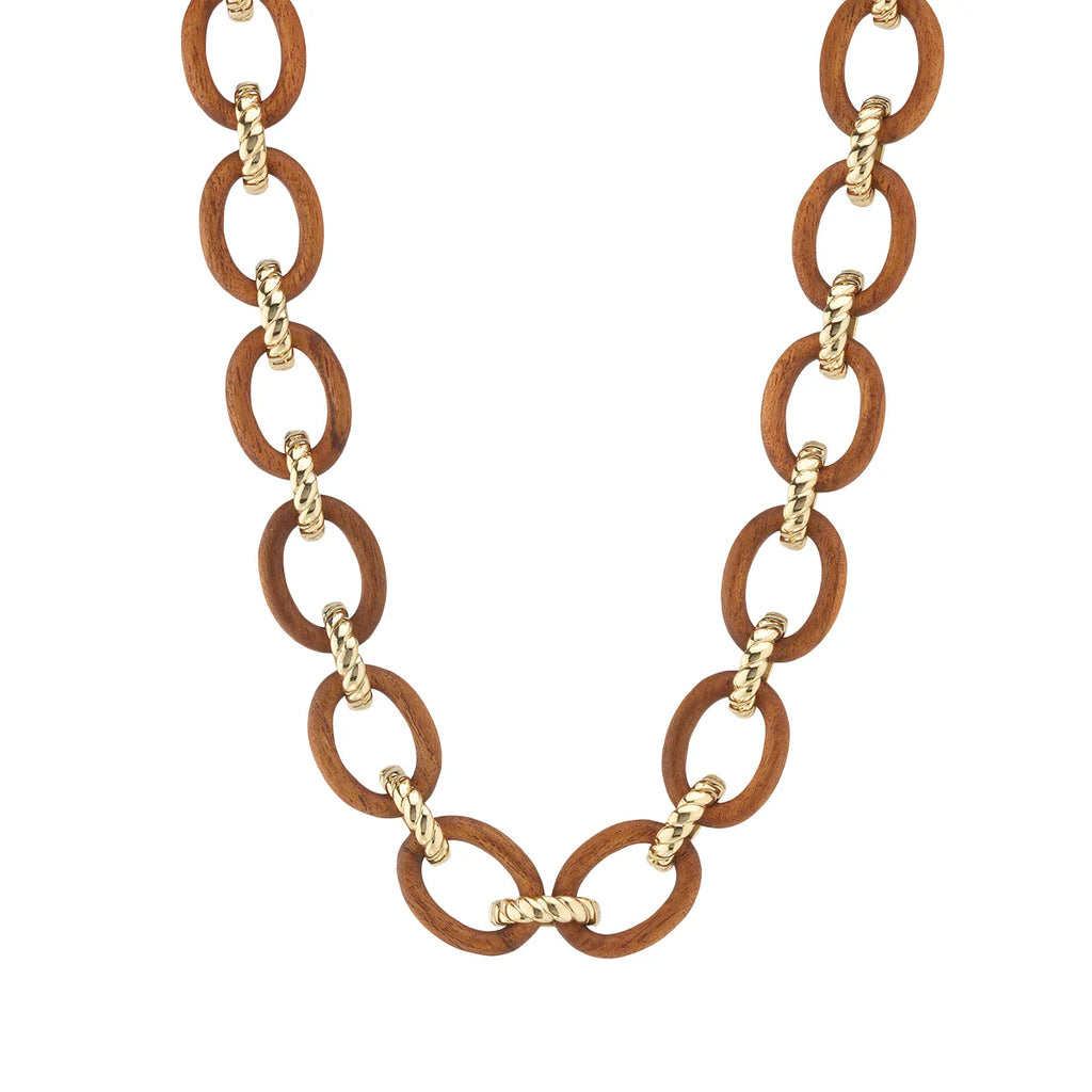Capucine De Wulf Earth Goddess Link Necklace 17" - Teak