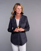 Claridge + King - The Four Pocket Shacket in Midnight Blue