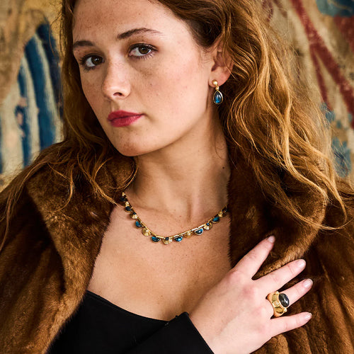 Capucine De Wulf Cleopatra Riviere Necklance - Blue Labradorite